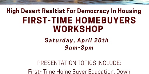 Image principale de First-Time Homebuyers Workshop