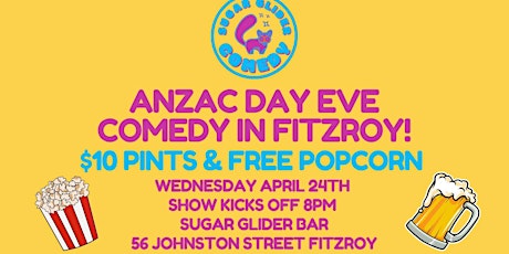 COMEDY IN FITZROY - ANZAC DAY EVE