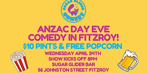 COMEDY IN FITZROY - ANZAC DAY EVE primary image
