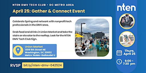 Primaire afbeelding van April 25: DMV Nonprofit Tech Gather & Connect Event