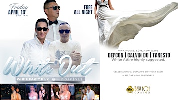 Primaire afbeelding van WHITE OUT - WHITE THEME PARTY - NEW WAVE-EDM @THE PROVINCE