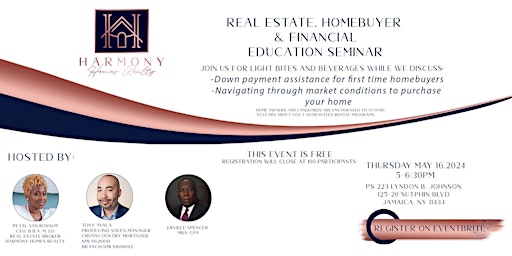 Hauptbild für Real Estate, Homebuyer & Financial Education Seminar
