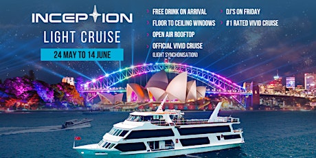 VIVID Lights Cruise - #1 Rated Vessel with free drink - Inception (Midweek)