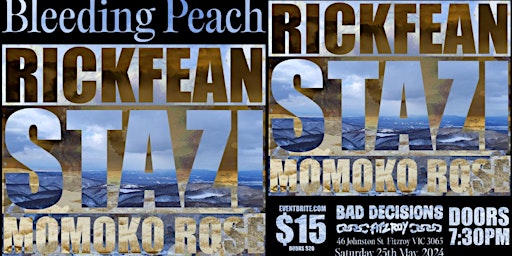 Image principale de BLEEDING PEACH LIVE - with Rickfean, Stazi, & Momoko Rose