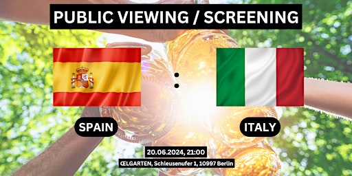 Imagem principal do evento Public Viewing/Screening: Spain vs. Italy