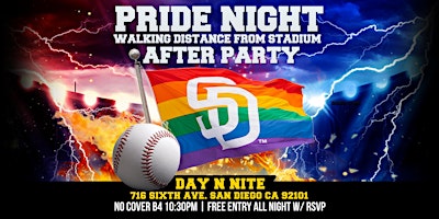 Primaire afbeelding van SD PADRES PRIDE NIGHT AFTER PARTY (Walking Distance from Stadium)