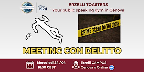 Imagen principal de Public Speaking Toastmasters Genova: meeting con delitto