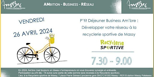 Primaire afbeelding van Petit déjeuner entrepreneurs, Vend. 26/04/24, Ambre