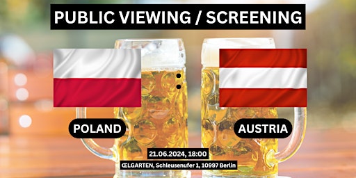 Imagem principal de Public Viewing/Screening: Poland vs. Austria