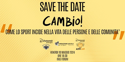 Imagem principal do evento "Cambio!": come lo sport incide nella vita delle persone e delle comunità