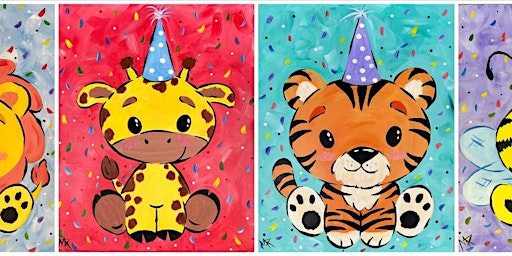 Primaire afbeelding van Cute Animal Assemble - Family Fun - Paint and Sip by Classpop!™