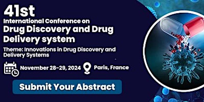 Imagem principal do evento 41st International Conference on  Drug Discovery and Drug delivery system