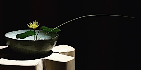 Ikebana flower arrangement with Matcha meditation