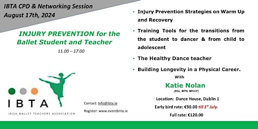 Imagem principal do evento Injury Prevention for the Ballet Student and Teacher