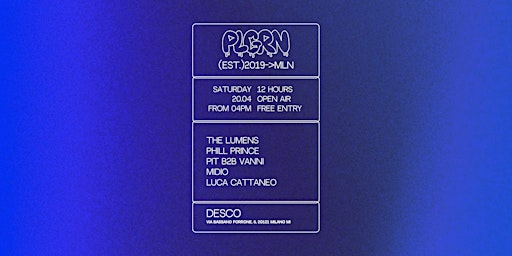 PLGRN X  DW2024 OPEN AIR! - 12 HOURS OF MUSIC FROM 4PM primary image
