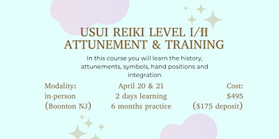 Imagen principal de Reiki Attunement and Training 1 & 2