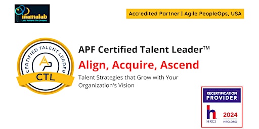 Primaire afbeelding van APF Certified Talent Leader™ (APF CTL™) May 22-23, 2024