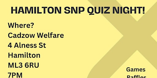 Primaire afbeelding van Hamilton SNP Quiz Night