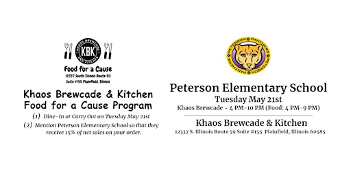 Imagen principal de Khaos Brewcade Food for a Cause - Peterson Elementary School - 5/21/24