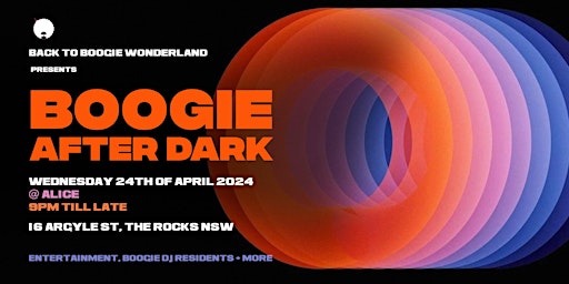 BACK TO BOOGIE WONDERLAND presents BOOGIE AFTER DARK! primary image