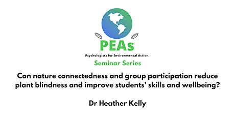 PEAs Seminar - Dr Heather Kelly