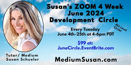 Susan’s 4 Week June Zoom Mediumship Development Circle primary image