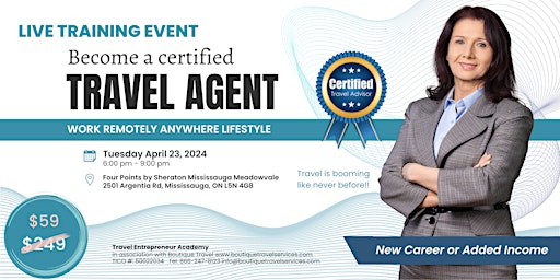 Immagine principale di Learn to Become a Certified Travel Agent - Mississauga 