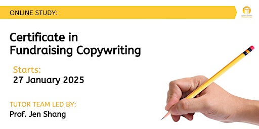Primaire afbeelding van Certificate in Fundraising Copywriting (27th January 2025)