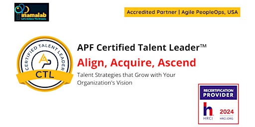 Imagen principal de APF Certified Talent Leader™ (APF CTL™) Jul 3-4, 2024