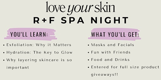 Imagem principal de Love  your skin, R+F Spa Night