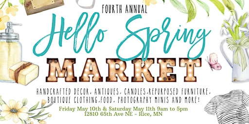 Primaire afbeelding van Hello Spring Market Event - 4th Annual Craft and Shopping!