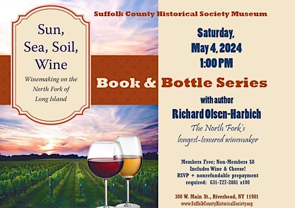 Book & Bottle Lecture: Sun, Sea, Soil, and Wine: Winemaking on North Fork