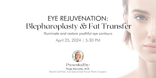 Imagem principal do evento Eye Rejuvenation: Blepharoplasty & Fat Transfer