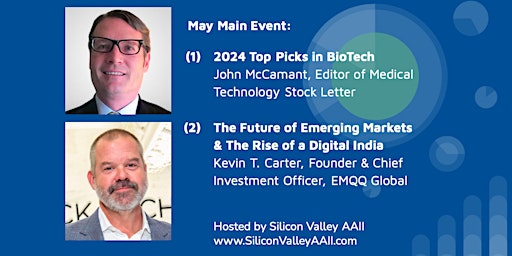 Imagem principal de May Main Event: (1) Top Picks in BioTech (2) Future of Emerging Markets