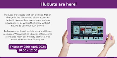 Imagem principal do evento Hublets are Here! @ Atherstone Library