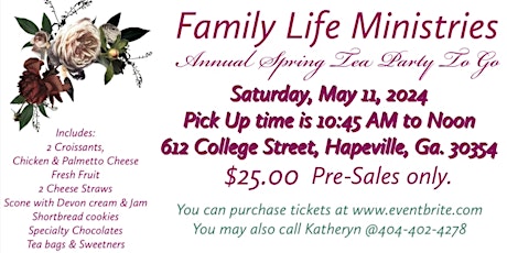 Family Life Ministries Spring Tea Party To-Go