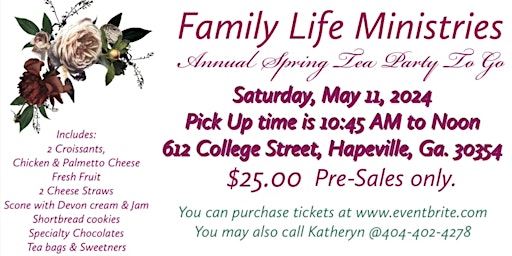 Primaire afbeelding van Family Life Ministries Spring Tea Party To-Go