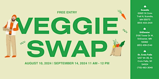 Imagem principal do evento Veggie Swap - Stillwater | August 10, 2024