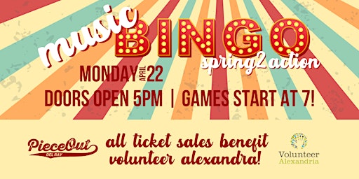 Imagem principal do evento Music Bingo benefiting Volunteer Alexandria!
