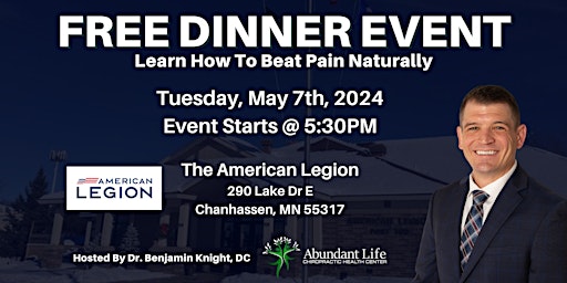 Immagine principale di Beat Pain Naturally | FREE Dinner Event Hosted By Dr. Benjamin Knight 