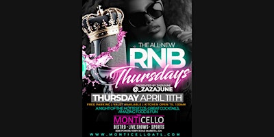 Immagine principale di RNB Thursdays @ Monticello! Great Music, Food & Cocktails- Free Entry 