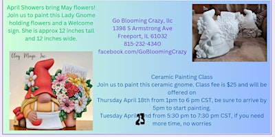 Imagem principal do evento Ceramic Painting Class for Helga Welcome Gnome