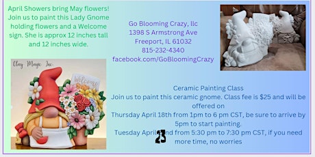 Ceramic Painting Class for Helga Welcome Gnome