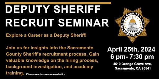 Primaire afbeelding van Deputy Sheriff Recruit Seminar