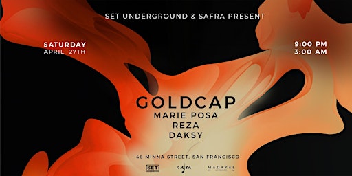 Primaire afbeelding van Set & Safra present Goldcap at Madarae!