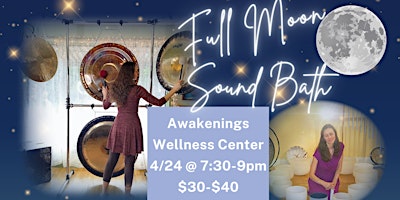 Imagem principal do evento Full Moon Dynamic Gong Clearing & Bowl Balancing Sound Meditation