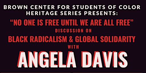 Imagem principal do evento “No One Is Free Until We Are All Free”   Black Radicalism & Global Solidarity with Angela Davis