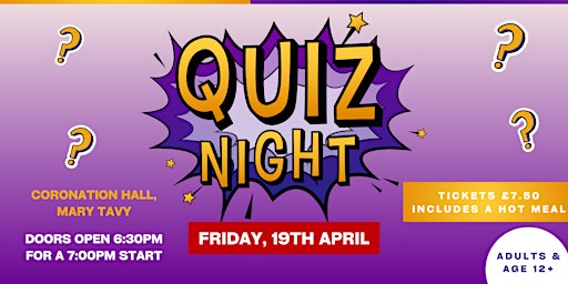 Imagem principal do evento Mary Tavy & Brentor Primary School PTFA Quiz Night