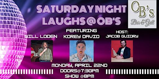 Image principale de Monday Night Laughs at OB's!