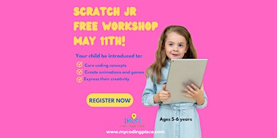 Primaire afbeelding van FREE Scratch Jr Workshop May 11th For Young Coders!